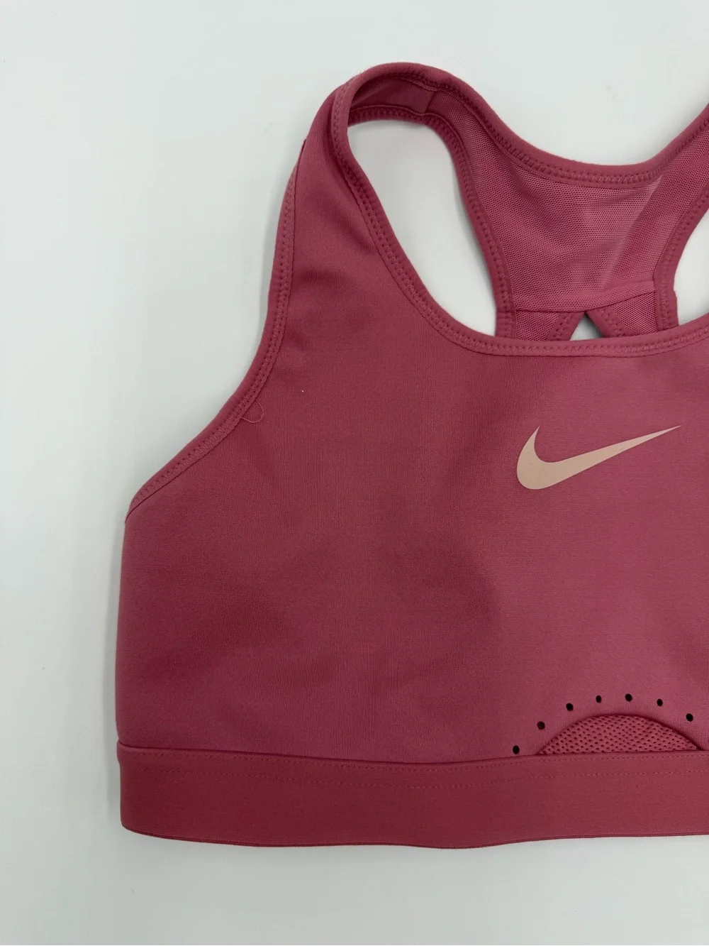 Nike Rose Pink Racerback Sports Bra with Swoosh Women Small